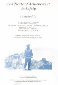 Audobon Sandpit Safety Certificate