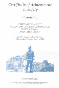 crittenden Sandpit Safety Certificate